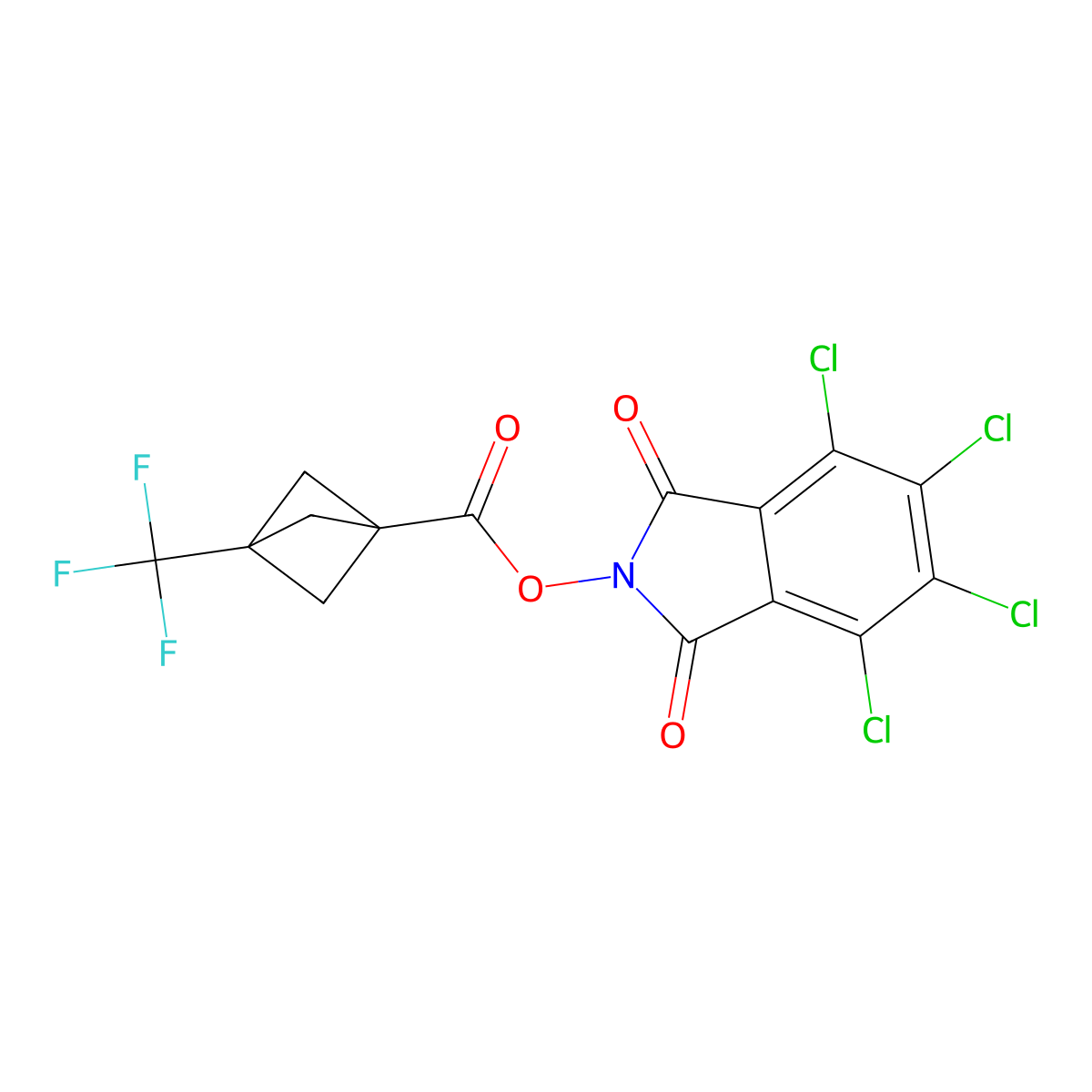 4,5,6,7-Tetrachloro-1,3-dioxoisoindolin-2-yl 3-(trifluoromethyl)bicyclo[1.1.1]pentane-1-carboxylate molecular structure, CAS 2411637-31-3