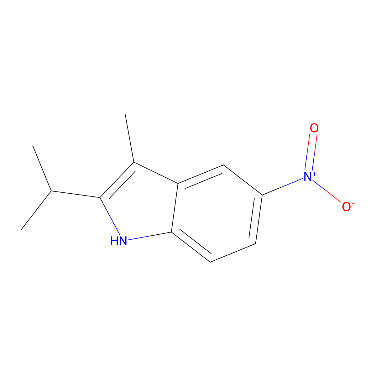2-isopropyl-3-methyl-5-nitro-1H-indole molecular structure, CAS 2411637-34-6