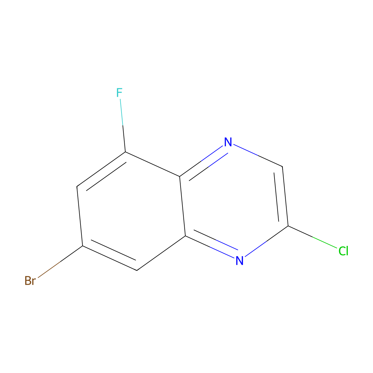 7-Bromo-2-chloro-5-fluoroquinoxaline molecular structure, CAS 2411637-36-8