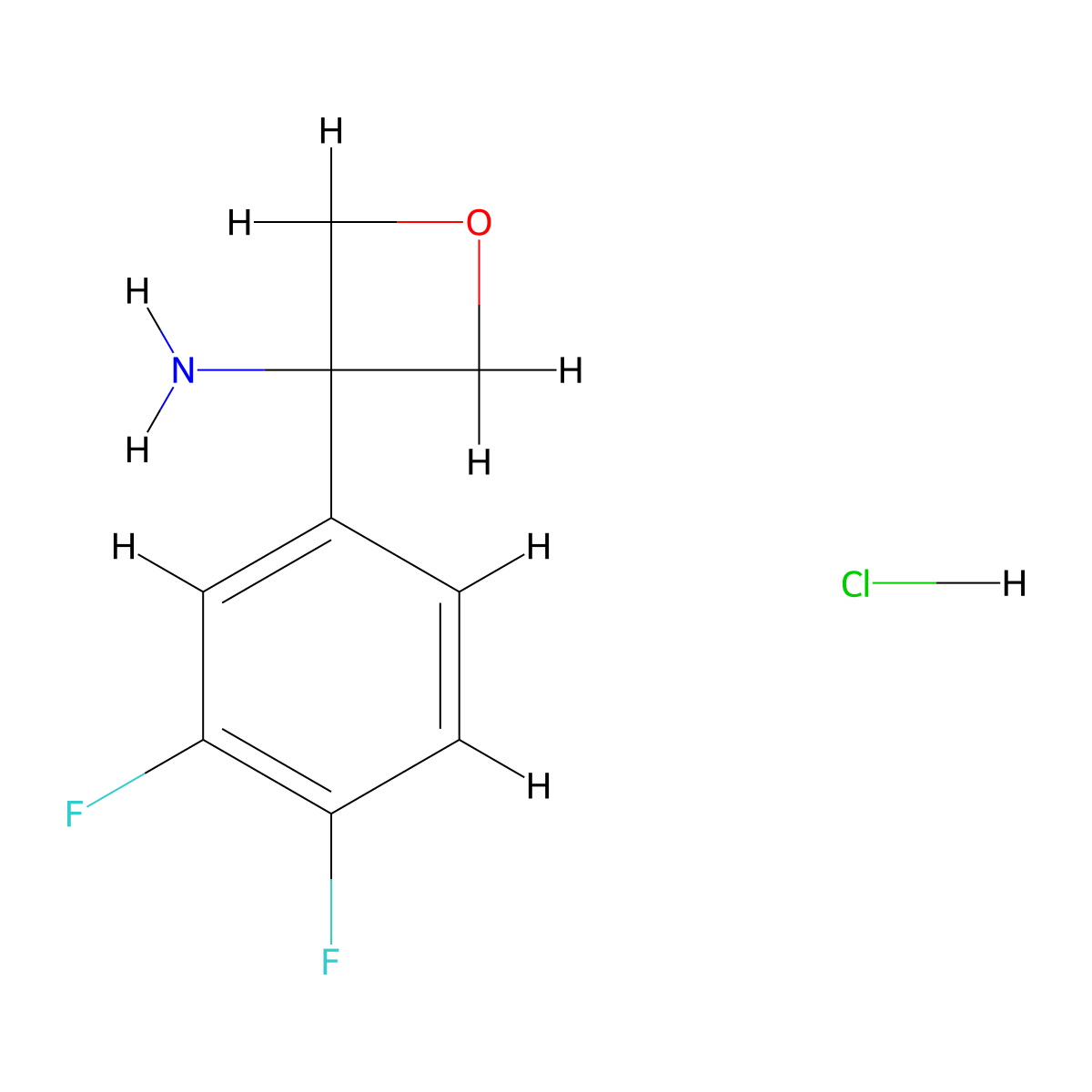 3-(3,4-Difluorophenyl)oxetan-3-amine hydrochloride molecular structure, CAS 2411637-48-2