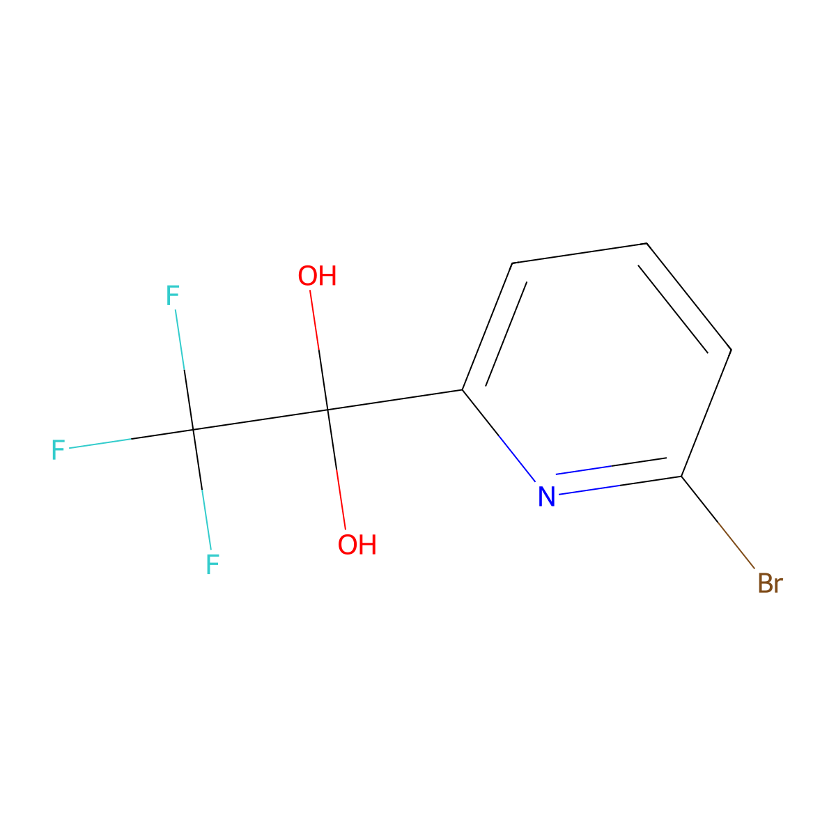 1-(6-Bromopyridin-2-yl)-2,2,2-trifluoroethane-1,1-diol molecular structure, CAS 2411637-56-2