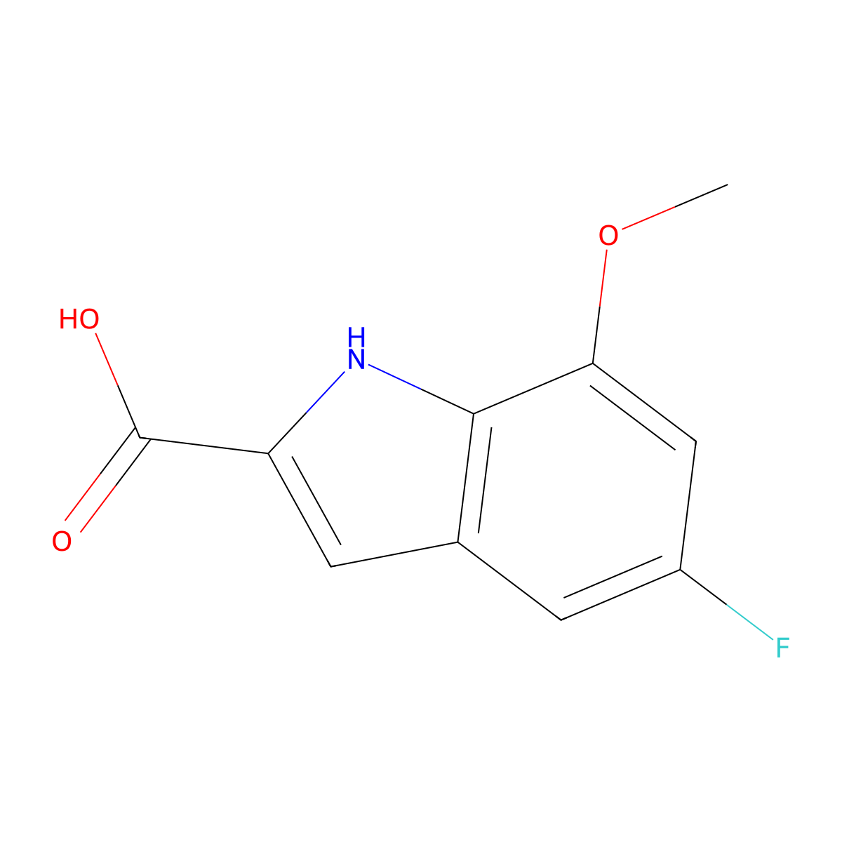 5-Fluoro-7-methoxy-1H-indole-2-carboxylic acid molecular structure, CAS 2411637-66-4