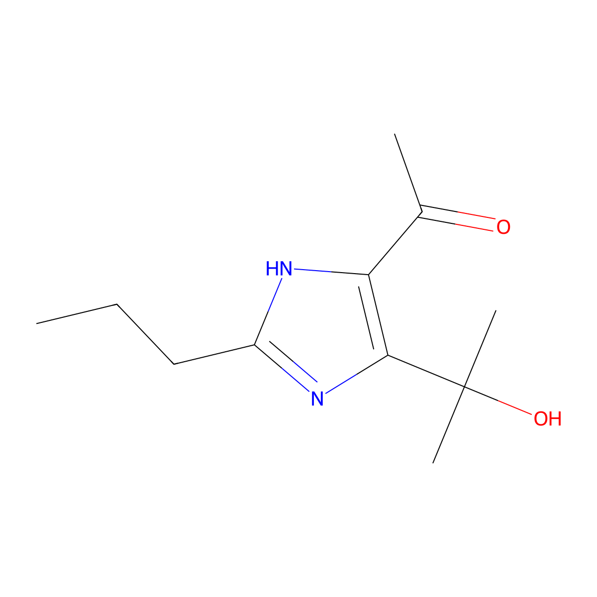 1-(4-(2-hydroxypropan-2-yl)-2-propyl-1H-imidazol-5-yl)ethanone molecular structure, CAS 2411637-68-6