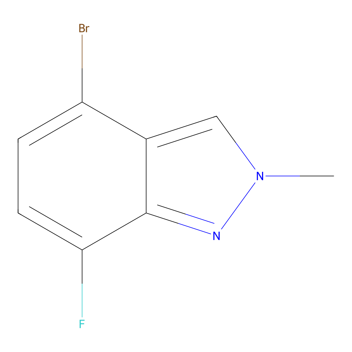 4-bromo-7-fluoro-2-methyl-2H-indazole molecular structure, CAS 2411637-93-7