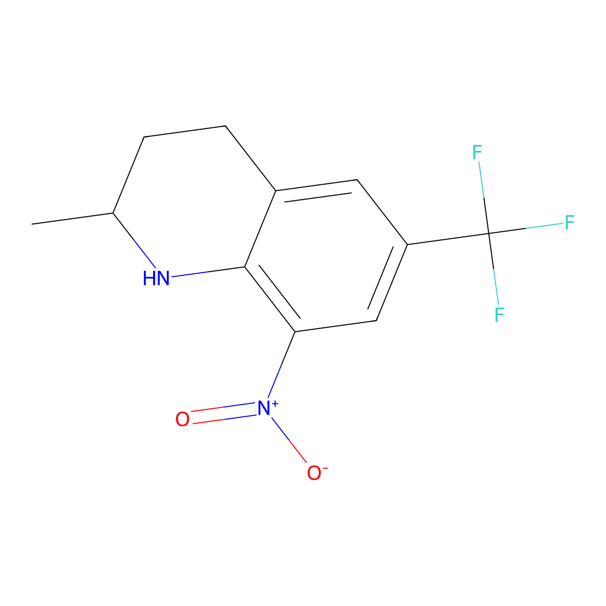 2-Methyl-8-nitro-6-(trifluoromethyl)-1,2,3,4-tetrahydroquinoline molecular structure, CAS 2411638-33-8