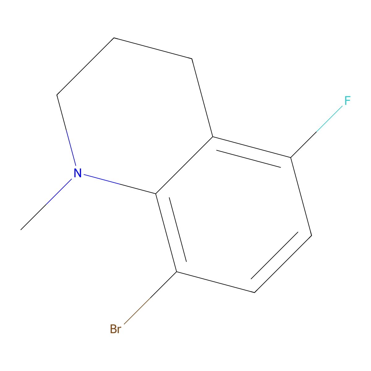 8-Bromo-5-fluoro-1-methyl-1,2,3,4-tetrahydroquinoline molecular structure, CAS 2411638-62-3