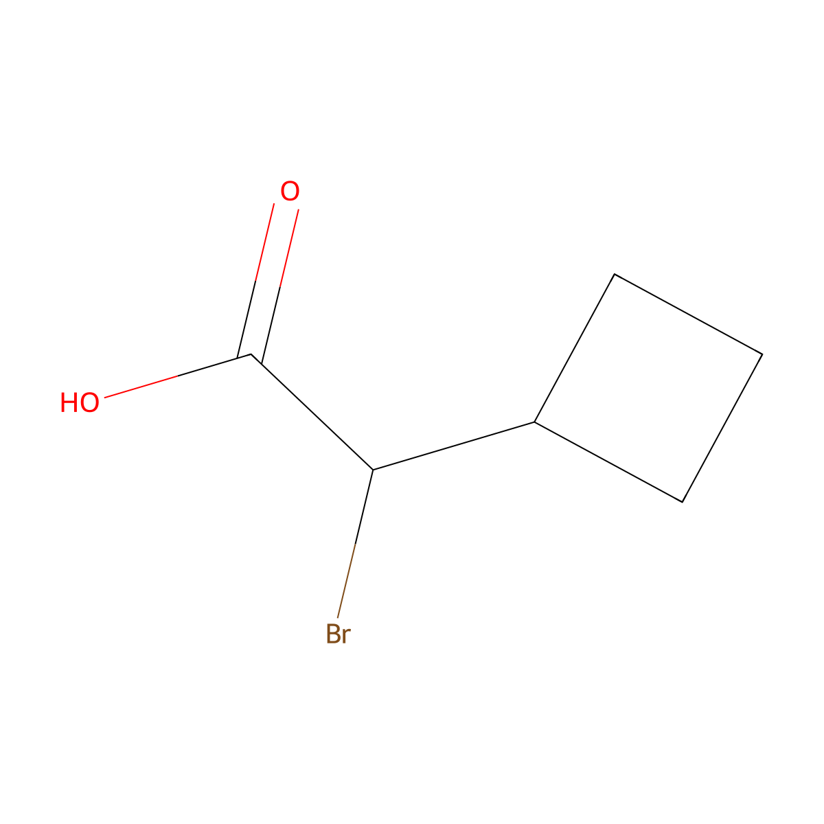 2-Bromo-2-cyclobutyl-acetic acid molecular structure, CAS 2411638-85-0
