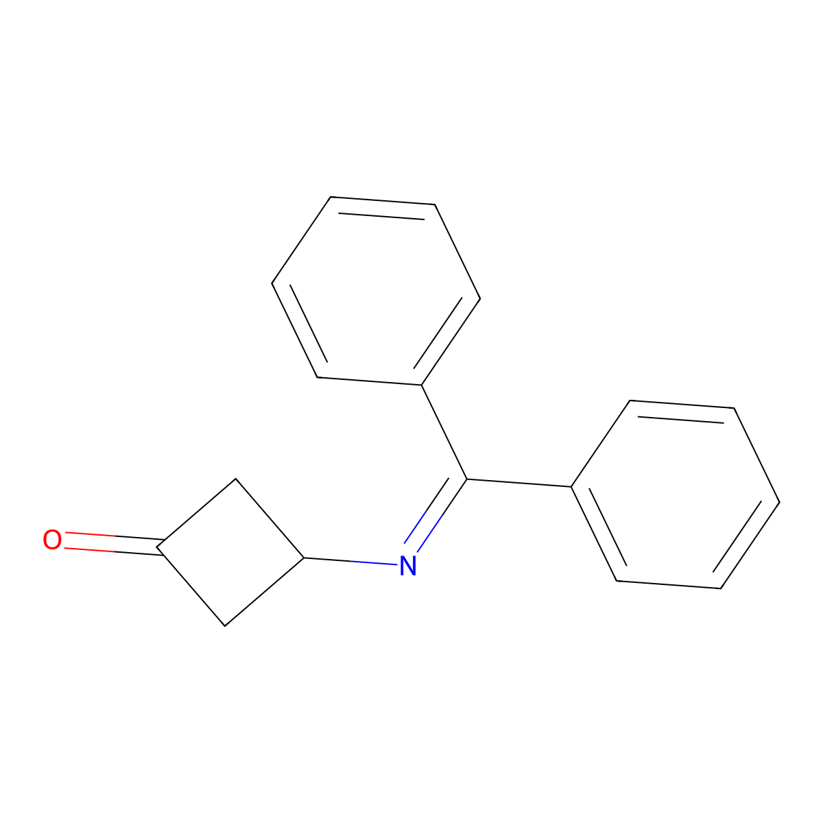 3-(Benzhydrylideneamino)cyclobutanone molecular structure, CAS 2411638-86-1