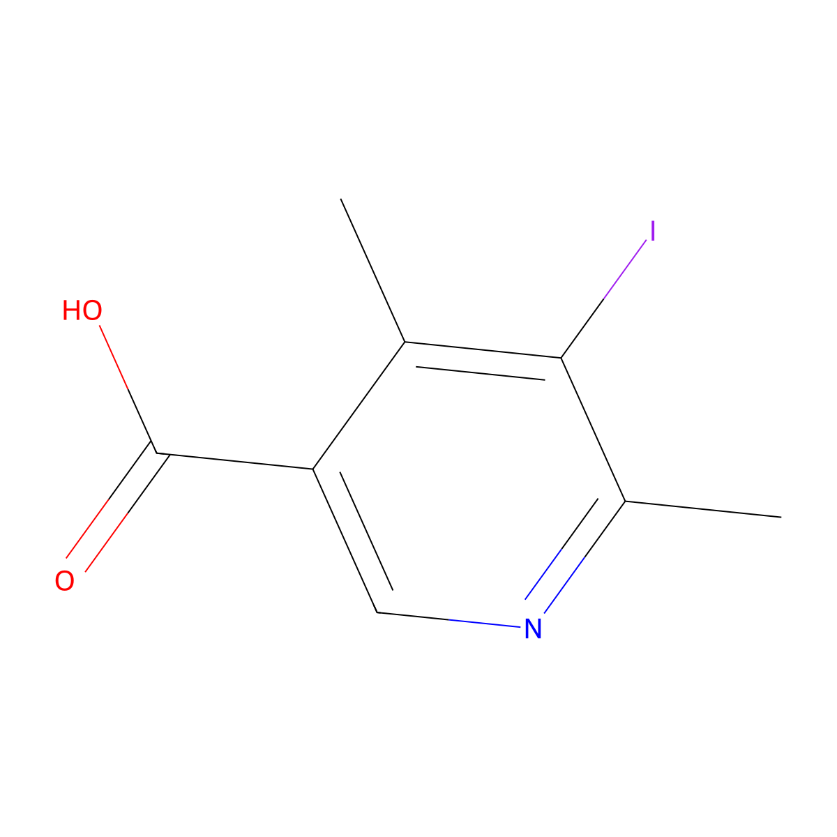 5-Iodo-4,6-dimethylpyridine-3-carboxylic acid molecular structure, CAS 2411639-09-1
