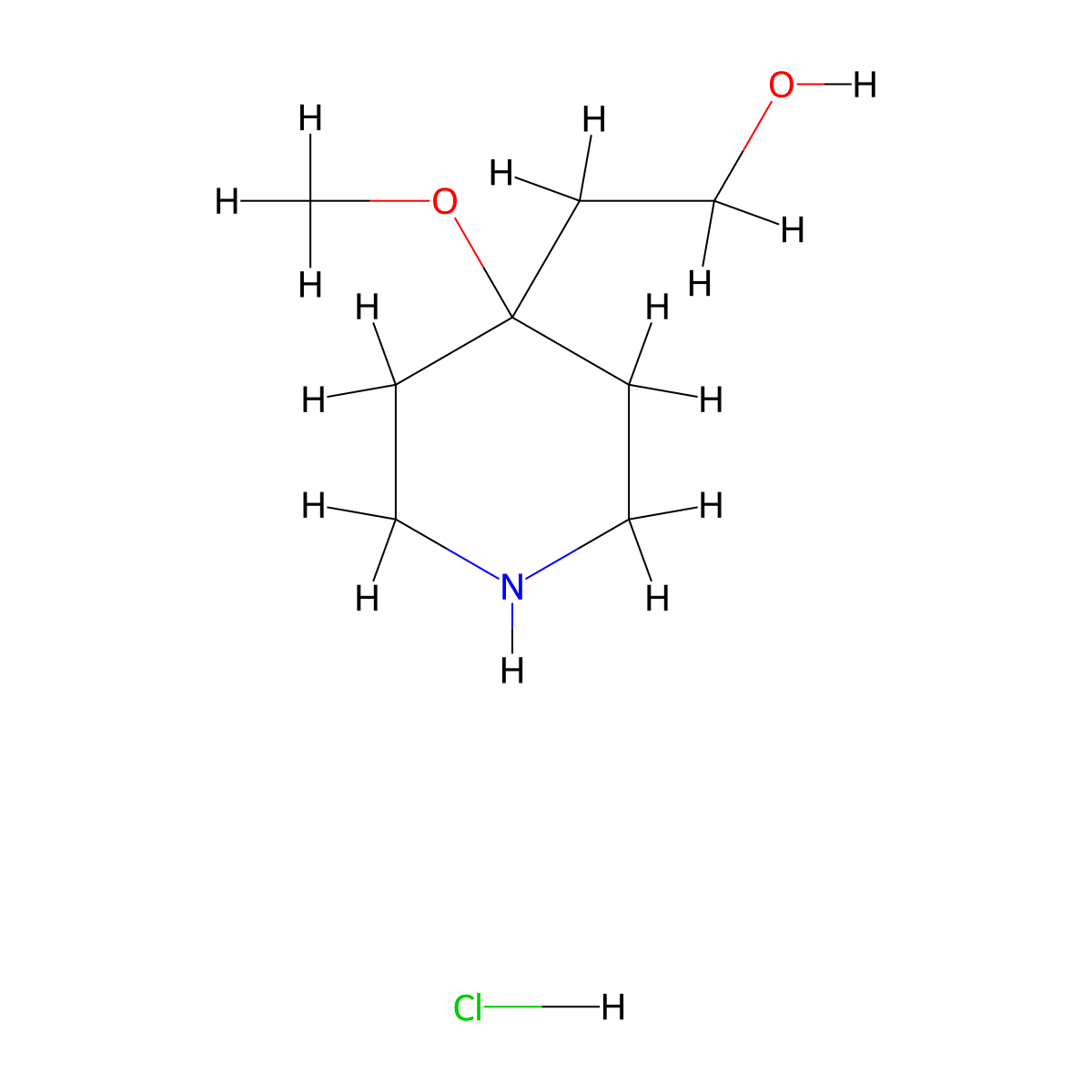 2-(4-Methoxy-4-piperidyl)ethanol;hydrochloride molecular structure, CAS 2411639-15-9