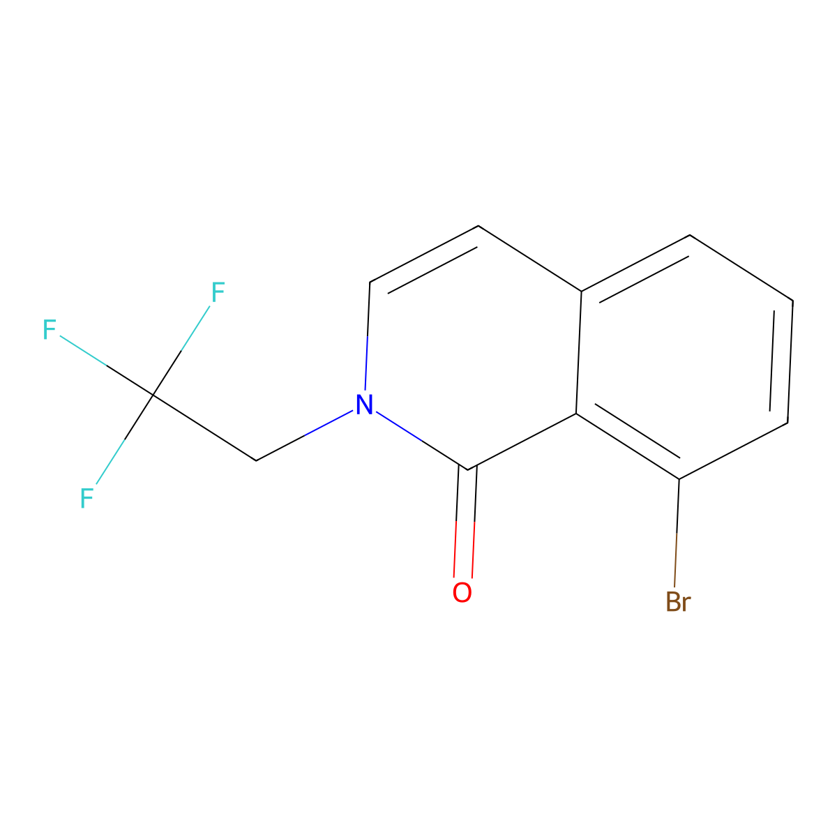 8-Bromo-2-(2,2,2-trifluoroethyl)isoquinolin-1(2H)-one molecular structure, CAS 2411639-16-0
