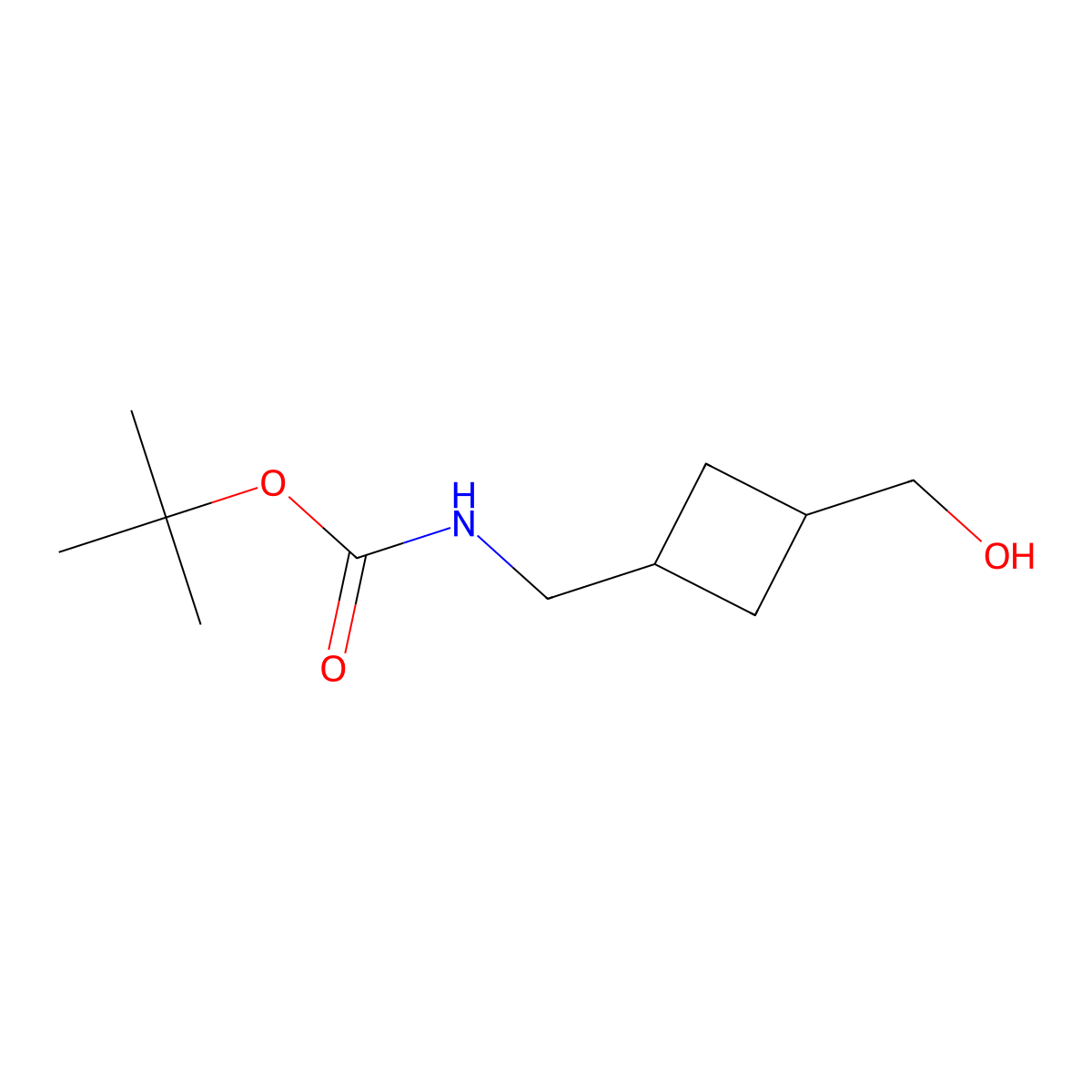 tert-butyl N-[[3-(hydroxymethyl)cyclobutyl]methyl]carbamate molecular structure, CAS 2411639-46-6