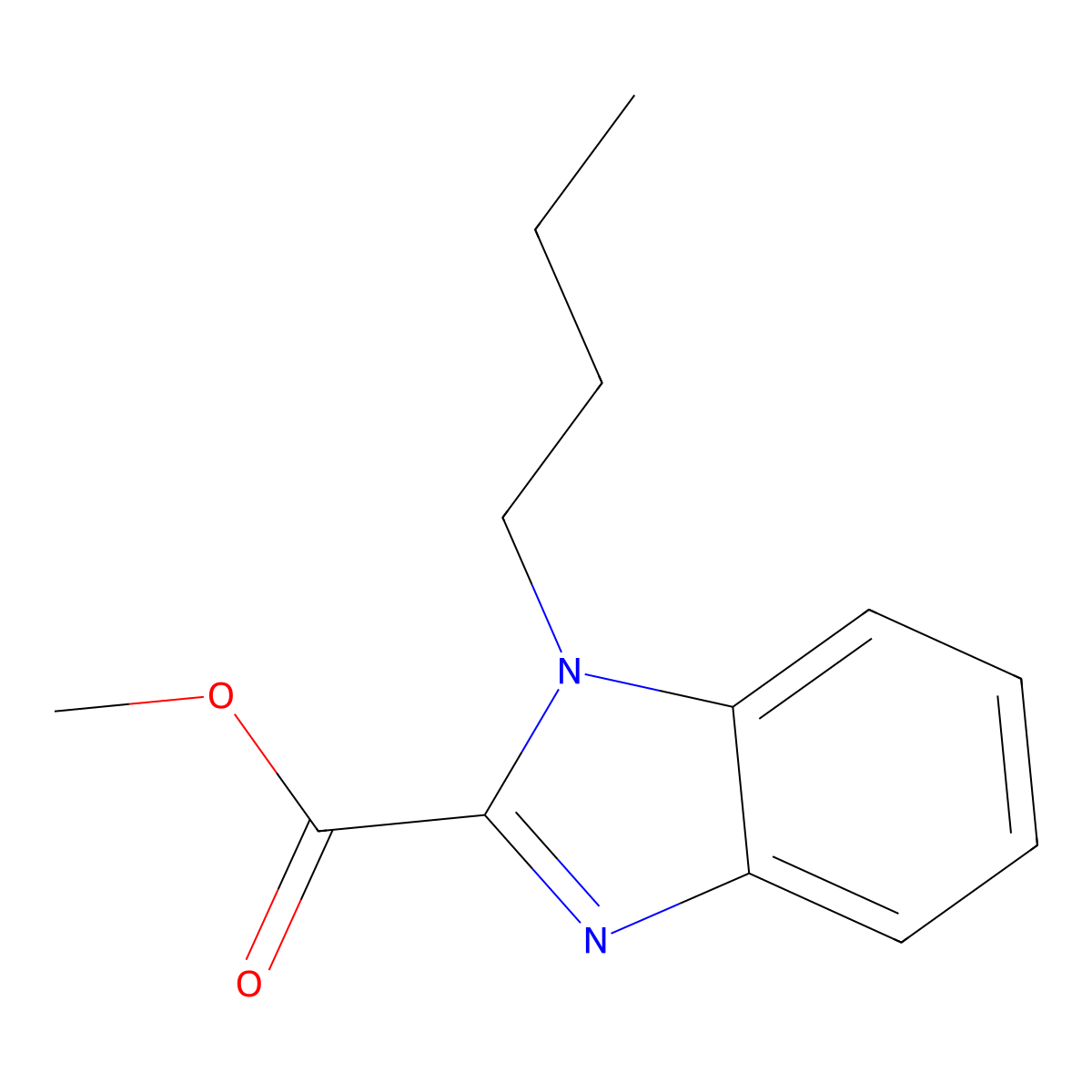 methyl 1-butyl-1H-benzo[d]imidazole-2-carboxylate molecular structure, CAS 2411639-69-3