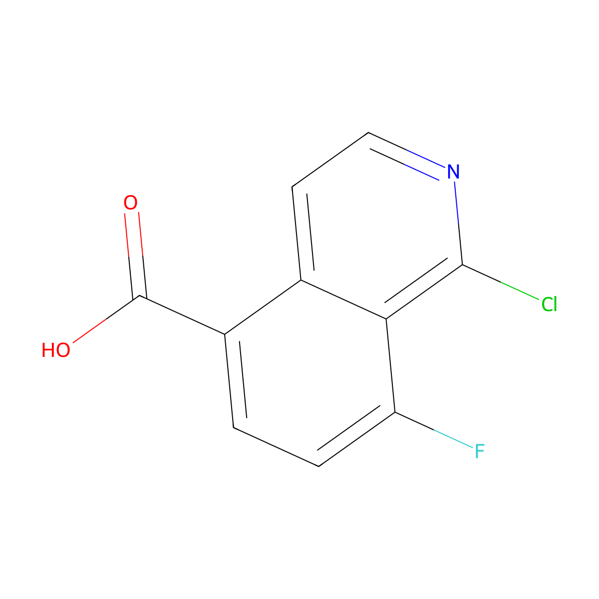 1-Chloro-8-fluoroisoquinoline-5-carboxylic acid molecular structure, CAS 2411639-87-5