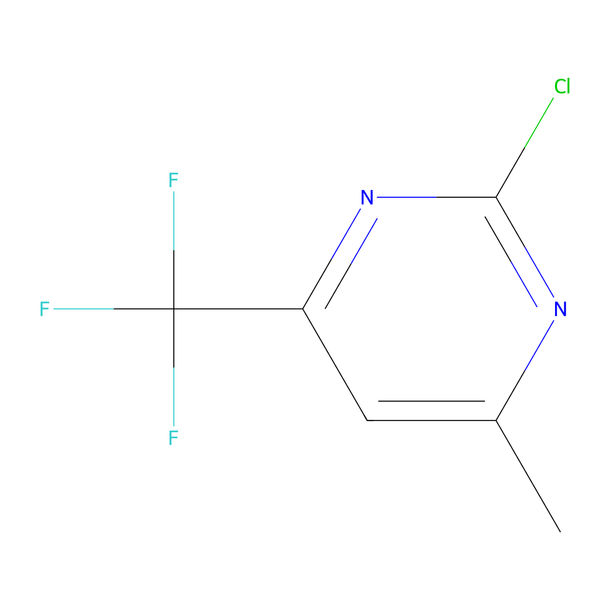 2-Chloro-4-methyl-6-(trifluoromethyl)pyrimidine molecular structure, CAS 241164-09-0
