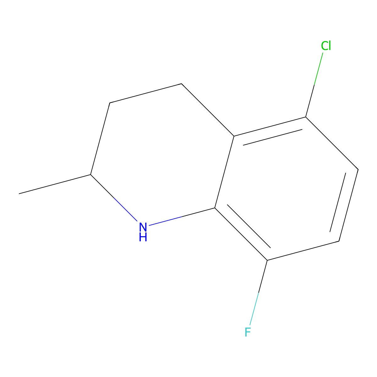 5-Chloro-8-fluoro-2-methyl-1,2,3,4-tetrahydroquinoline molecular structure, CAS 2411640-04-3