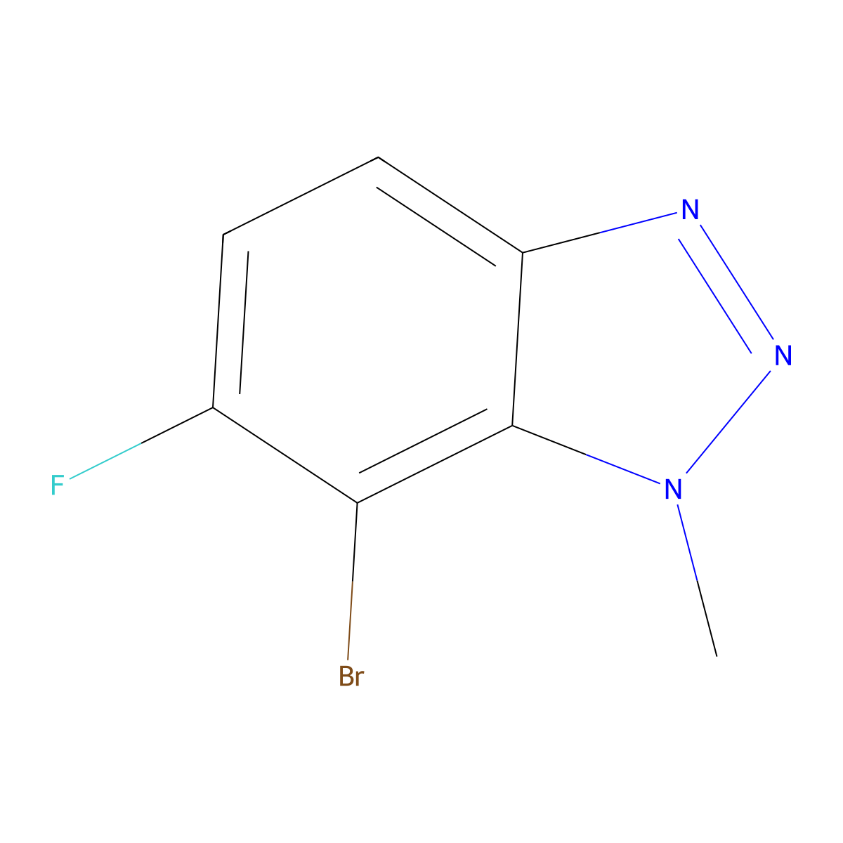 7-bromo-6-fluoro-1-methyl-1H-1,2,3-benzotriazole molecular structure, CAS 2411640-08-7