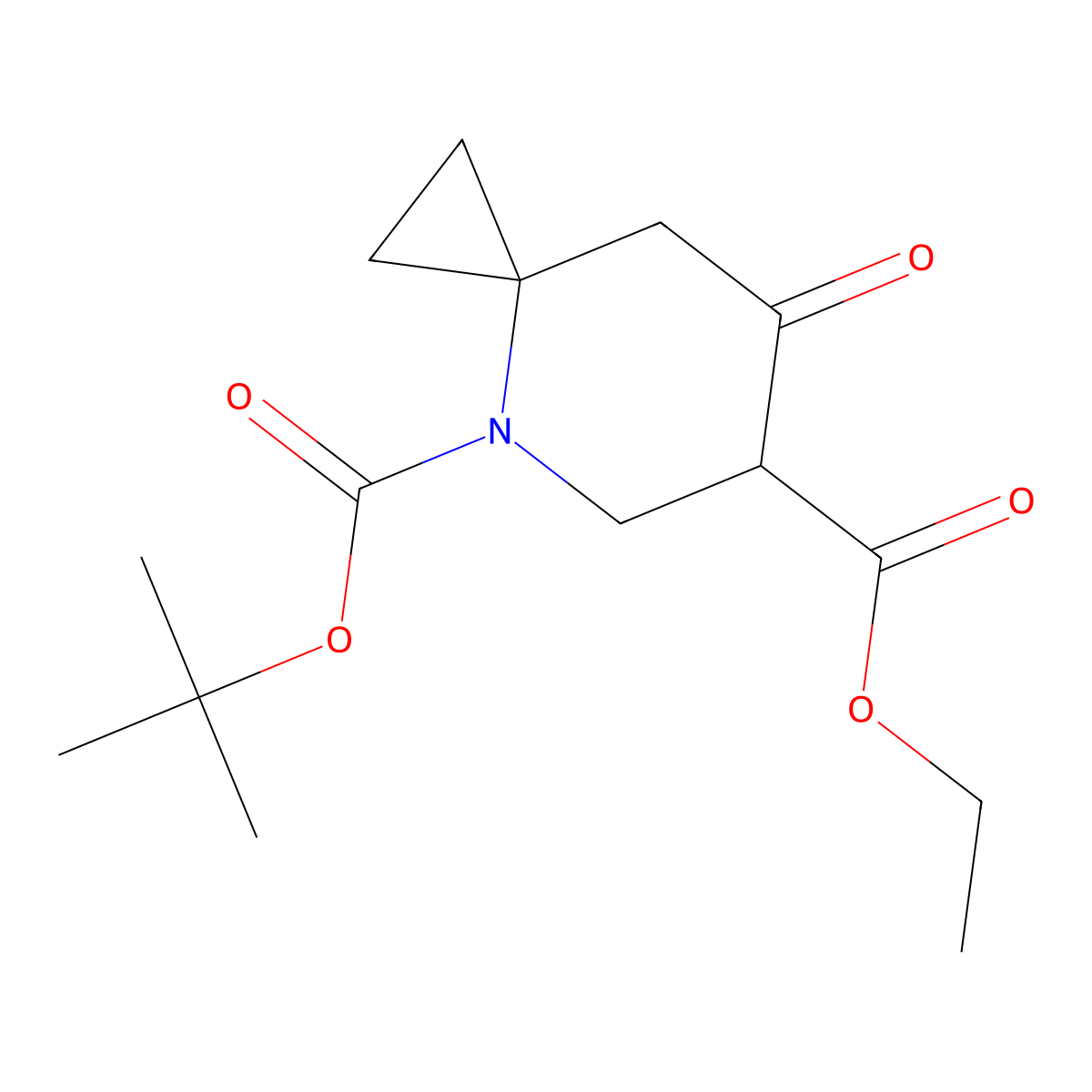 O4-tert-butyl O6-ethyl 7-oxo-4-azaspiro[2.5]octane-4,6-dicarboxylate molecular structure, CAS 2411640-45-2