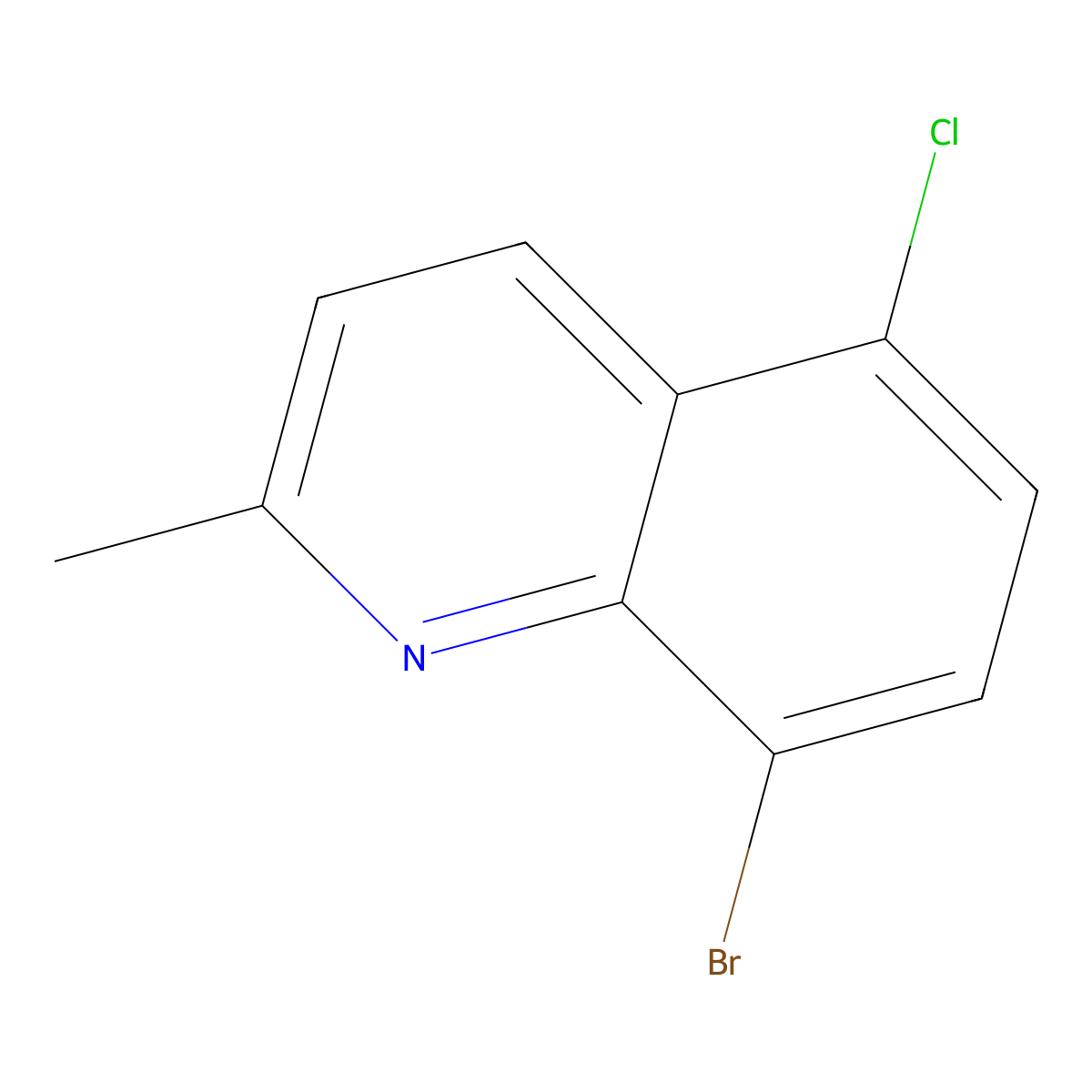 8-Bromo-5-chloro-2-methylquinoline molecular structure, CAS 2411640-62-3