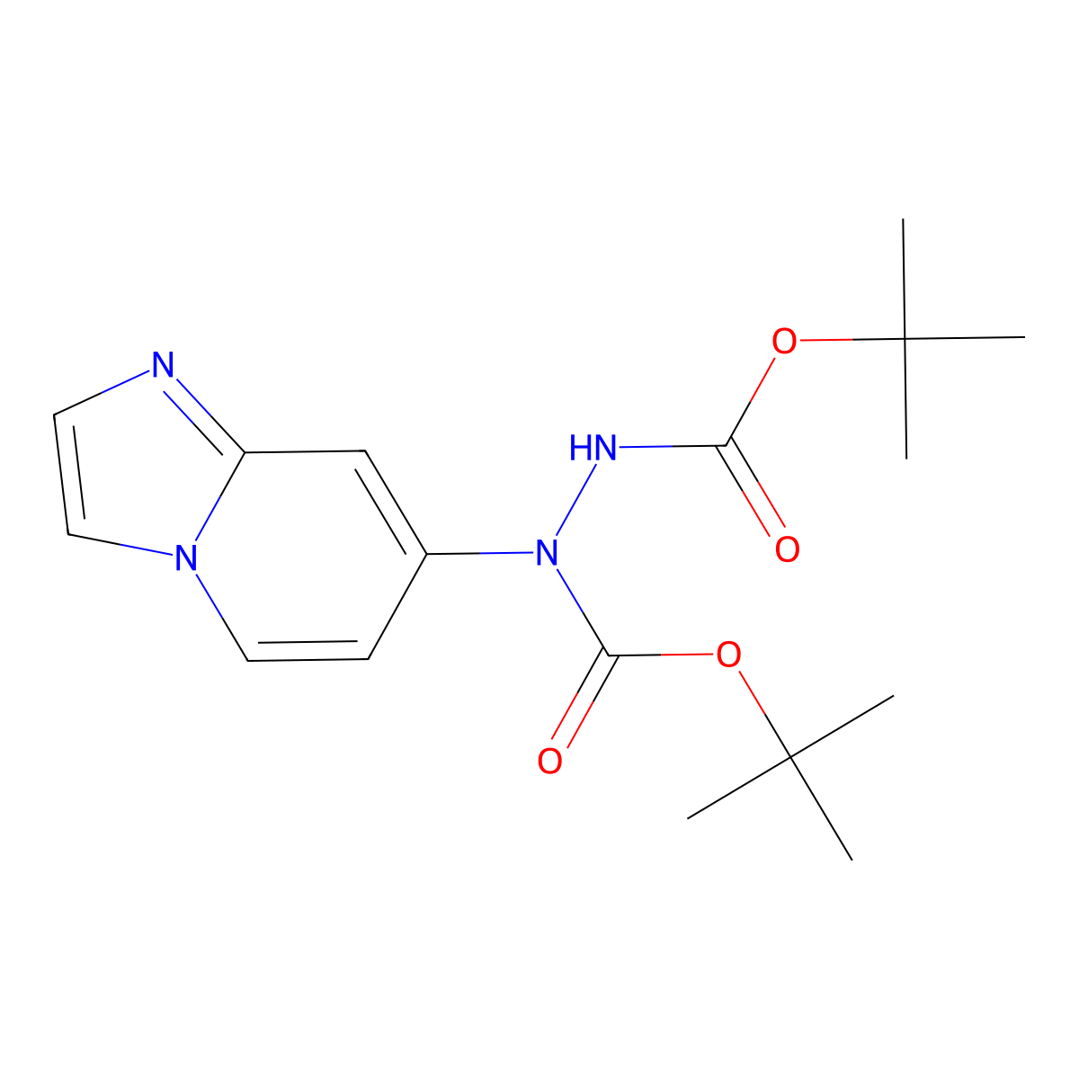 Di-tert-butyl 1-(imidazo[1,2-a]pyridin-7-yl)hydrazine-1,2-dicarboxylate molecular structure, CAS 2411640-65-6