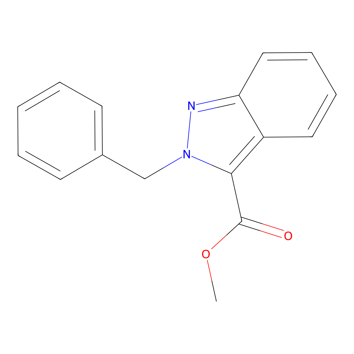 Methyl 2-benzyl-2H-indazole-3-carboxylate molecular structure, CAS 2411640-84-9