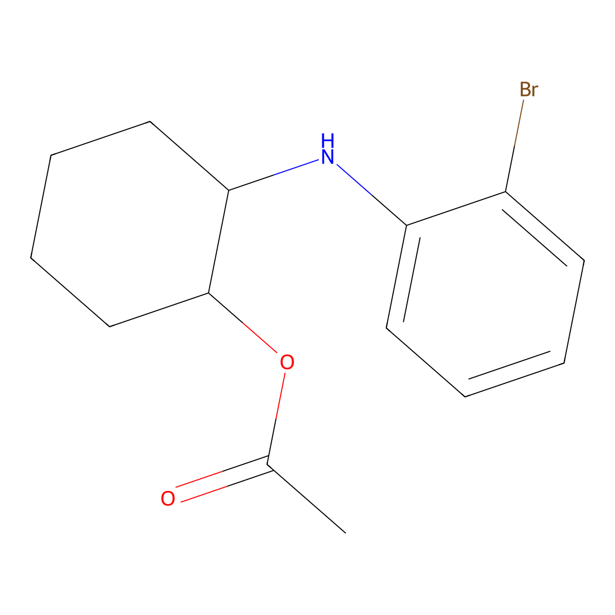 2-((2-Bromophenyl)amino)cyclohexyl acetate molecular structure, CAS 2411641-09-1