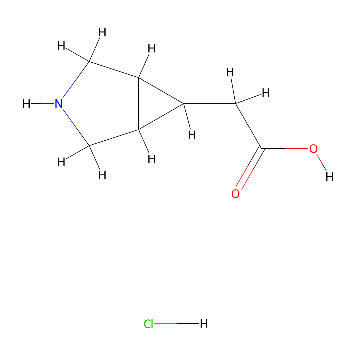 2-(3-Azabicyclo[3.1.0]hexan-6-yl)acetic acid hydrochloride molecular structure, CAS 2411641-10-4