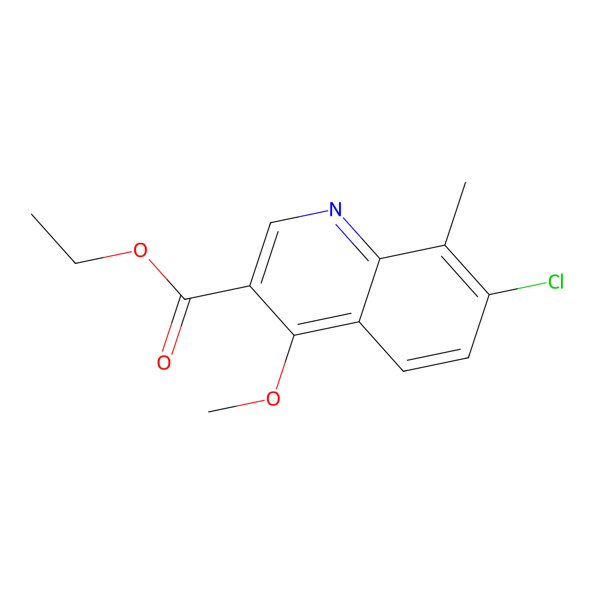 Ethyl 7-chloro-4-methoxy-8-methylquinoline-3-carboxylate molecular structure, CAS 2411641-14-8