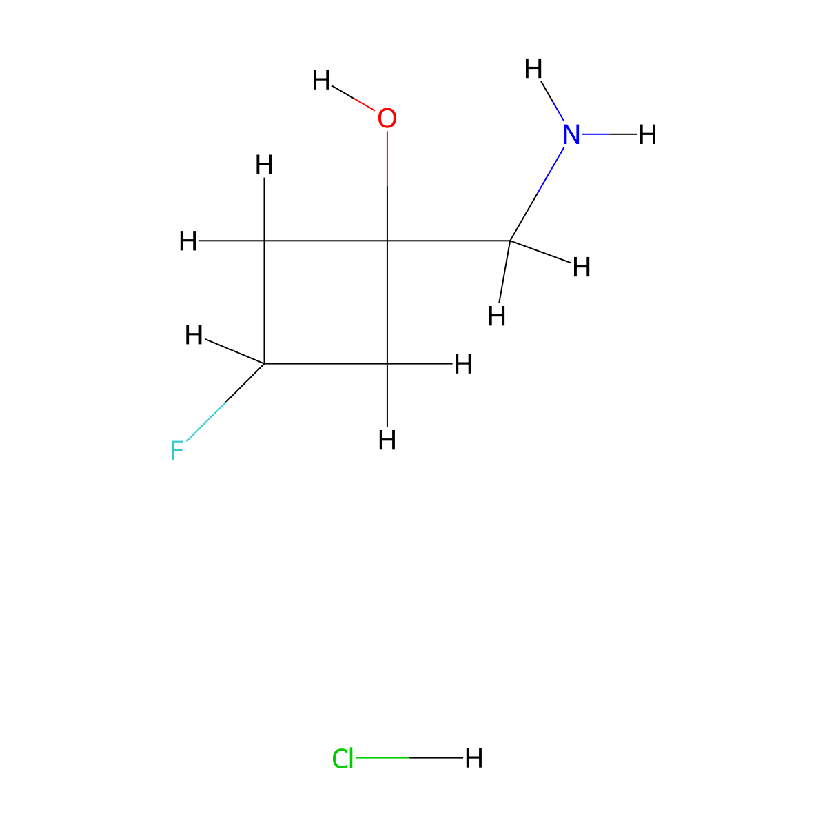 1-(Aminomethyl)-3-fluorocyclobutan-1-ol hydrochloride molecular structure, CAS 2411641-15-9
