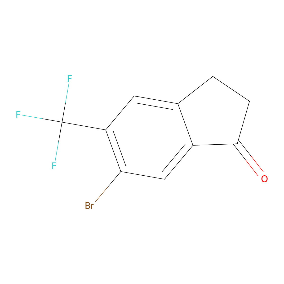 6-Bromo-5-(trifluoromethyl)-2,3-dihydro-1H-inden-1-one molecular structure, CAS 2411641-16-0