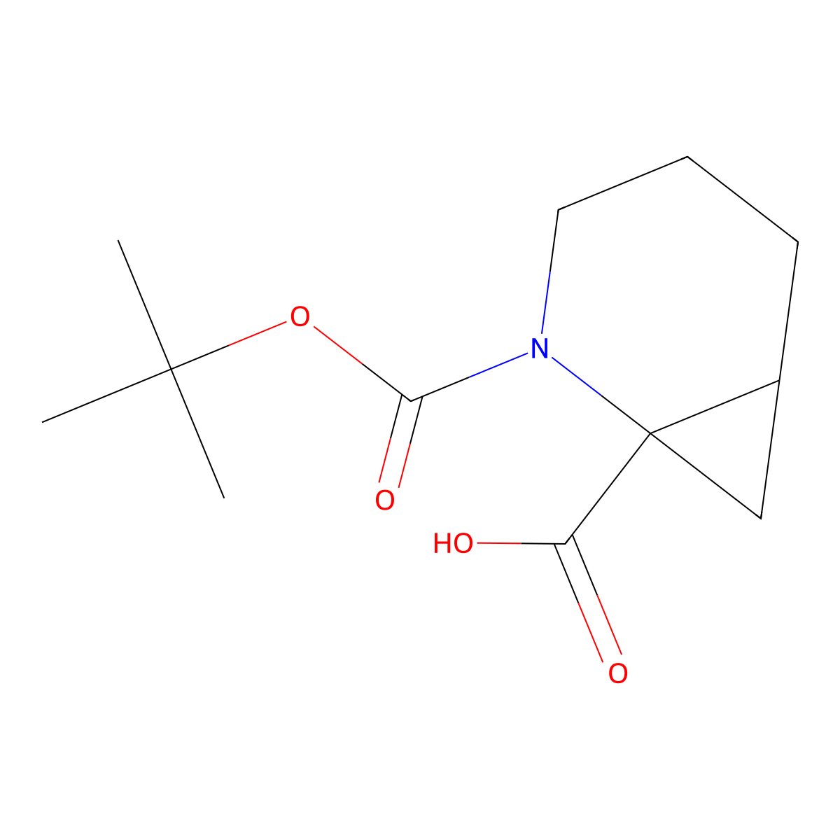 2-[(Tert-butoxy)carbonyl]-2-azabicyclo[4.1.0]heptane-1-carboxylic acid molecular structure, CAS 2411641-38-6