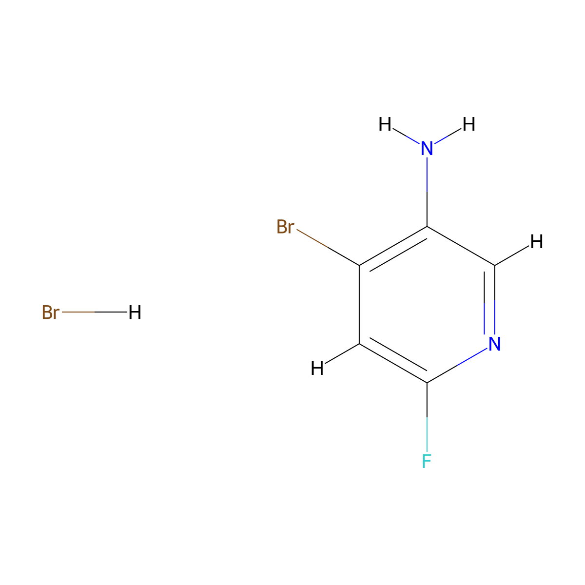 4-Bromo-6-fluoro-pyridin-3-amine;hydrobromide molecular structure, CAS 2411641-52-4
