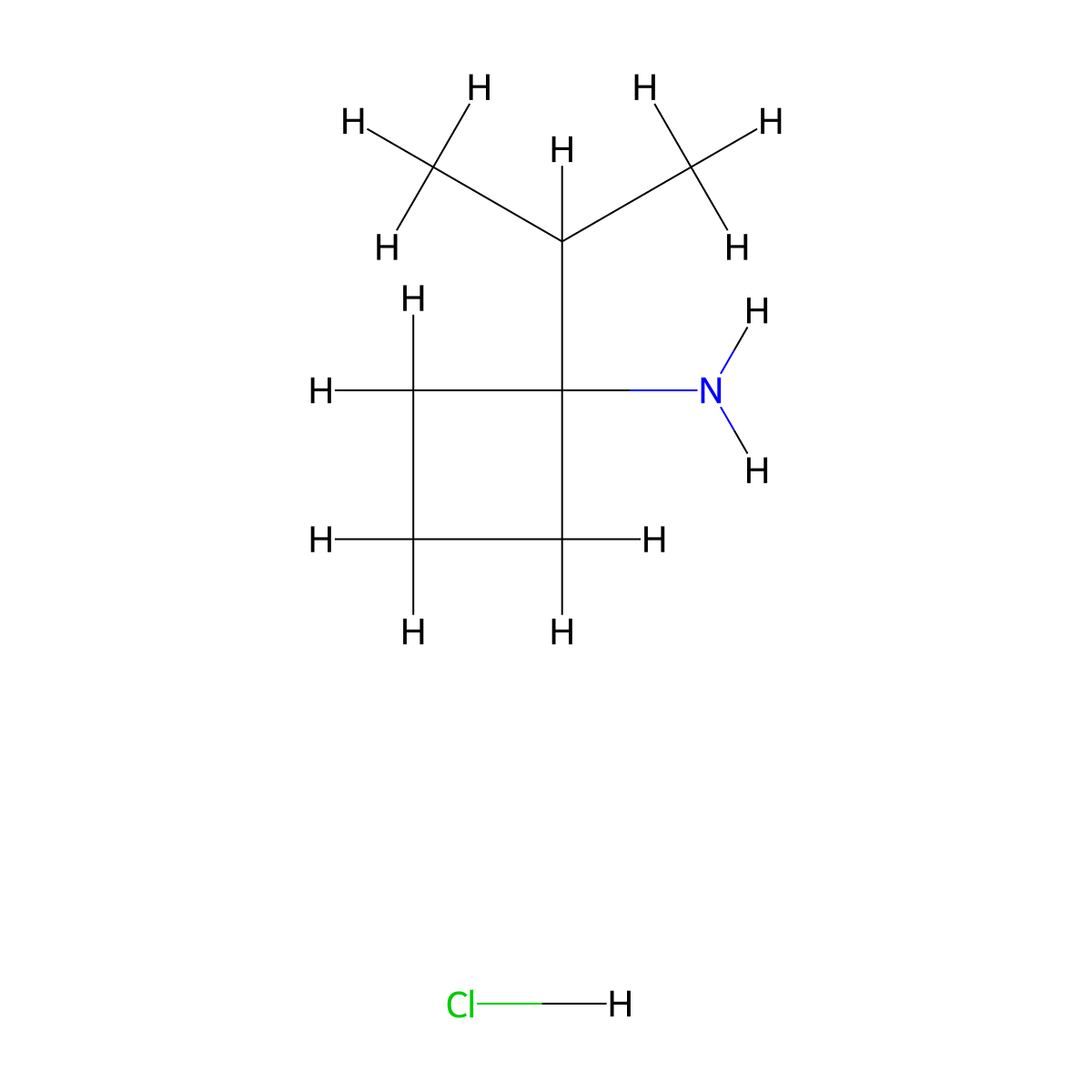 1-Isopropylcyclobutanamine hydrochloride molecular structure, CAS 2411641-53-5