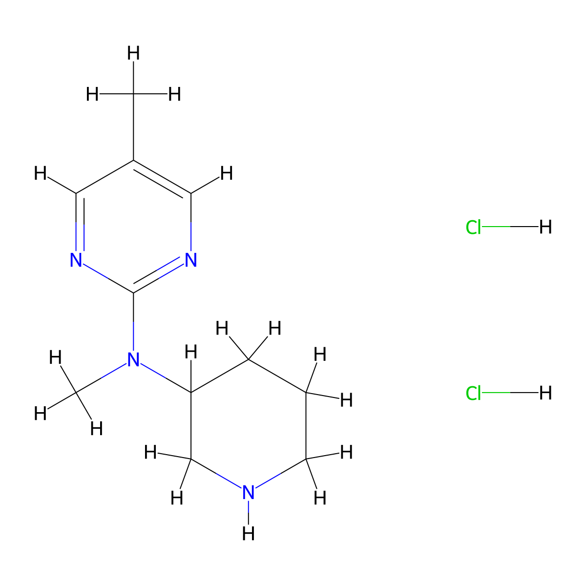 N,5-dimethyl-N-piperidin-3-ylpyrimidin-2-amine;dihydrochloride molecular structure, CAS 2411641-62-6
