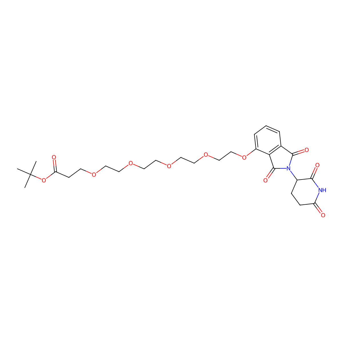 Thalidomide-O-PEG4-Boc molecular structure, CAS 2411681-87-1