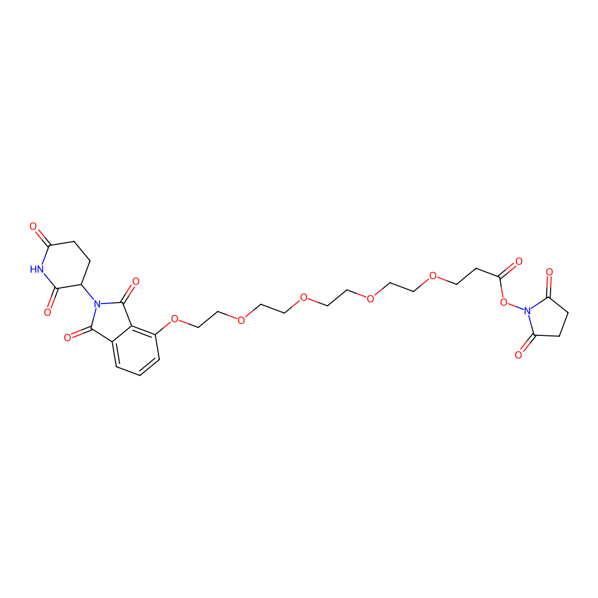 Thalidomide-O-PEG4-NHS ester molecular structure, CAS 2411681-88-2