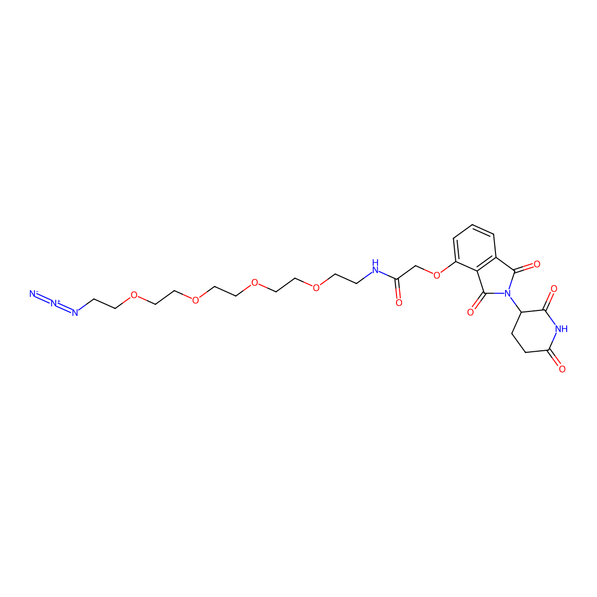Thalidomide-O-amido-PEG4-azide molecular structure, CAS 2411681-89-3