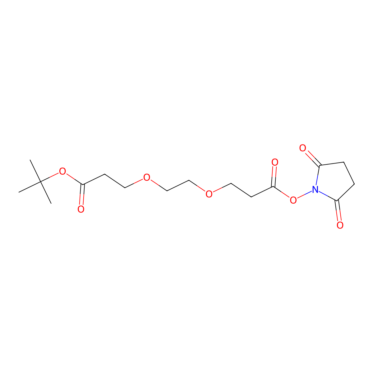 t-Butoxycarbonyl-PEG2-NHS ester molecular structure, CAS 2411681-93-9