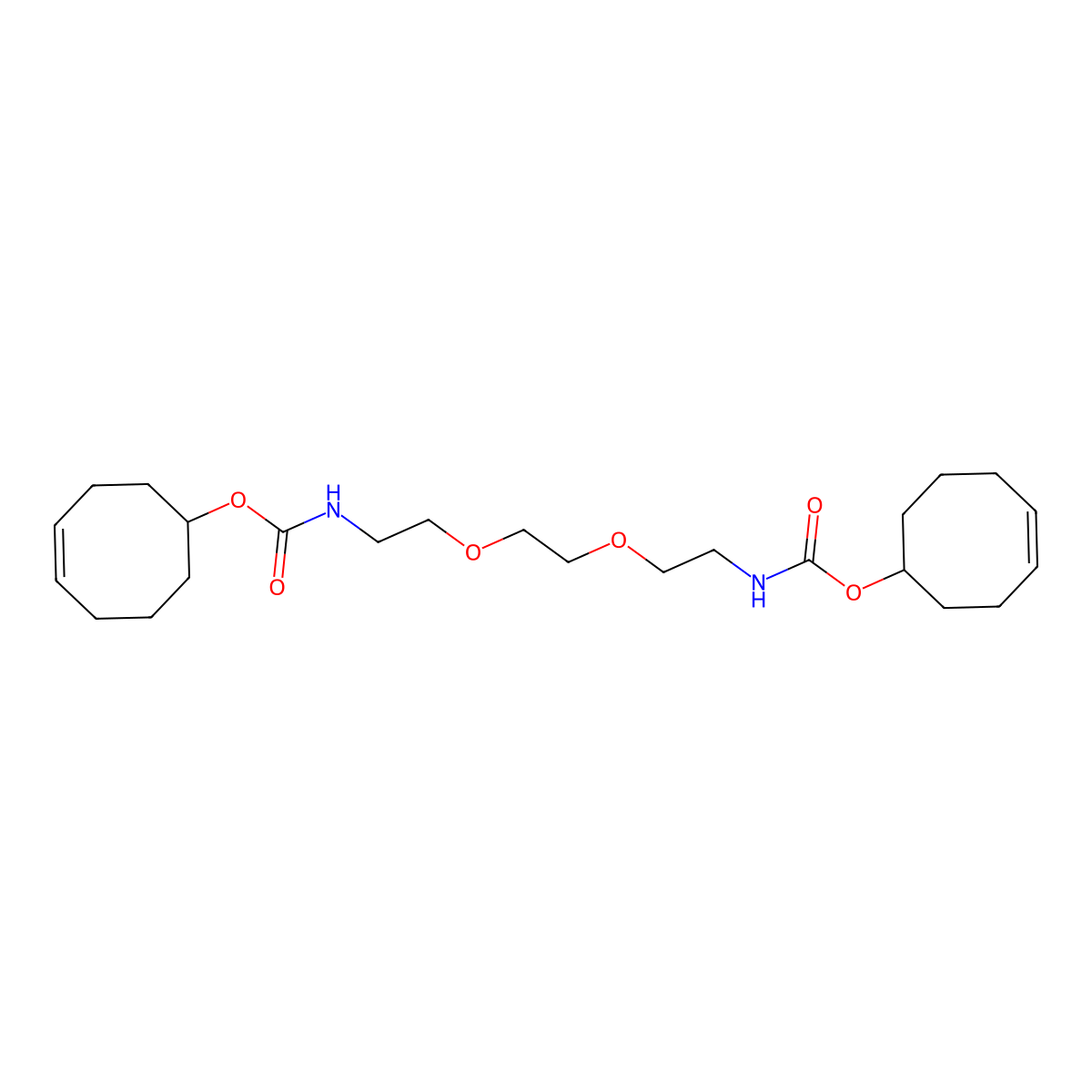 Di(cyclooct-4-en-1-yl) ((ethane-1,2-diylbis(oxy))bis(ethane-2,1-diyl))dicarbamate molecular structure, CAS 2411687-18-6