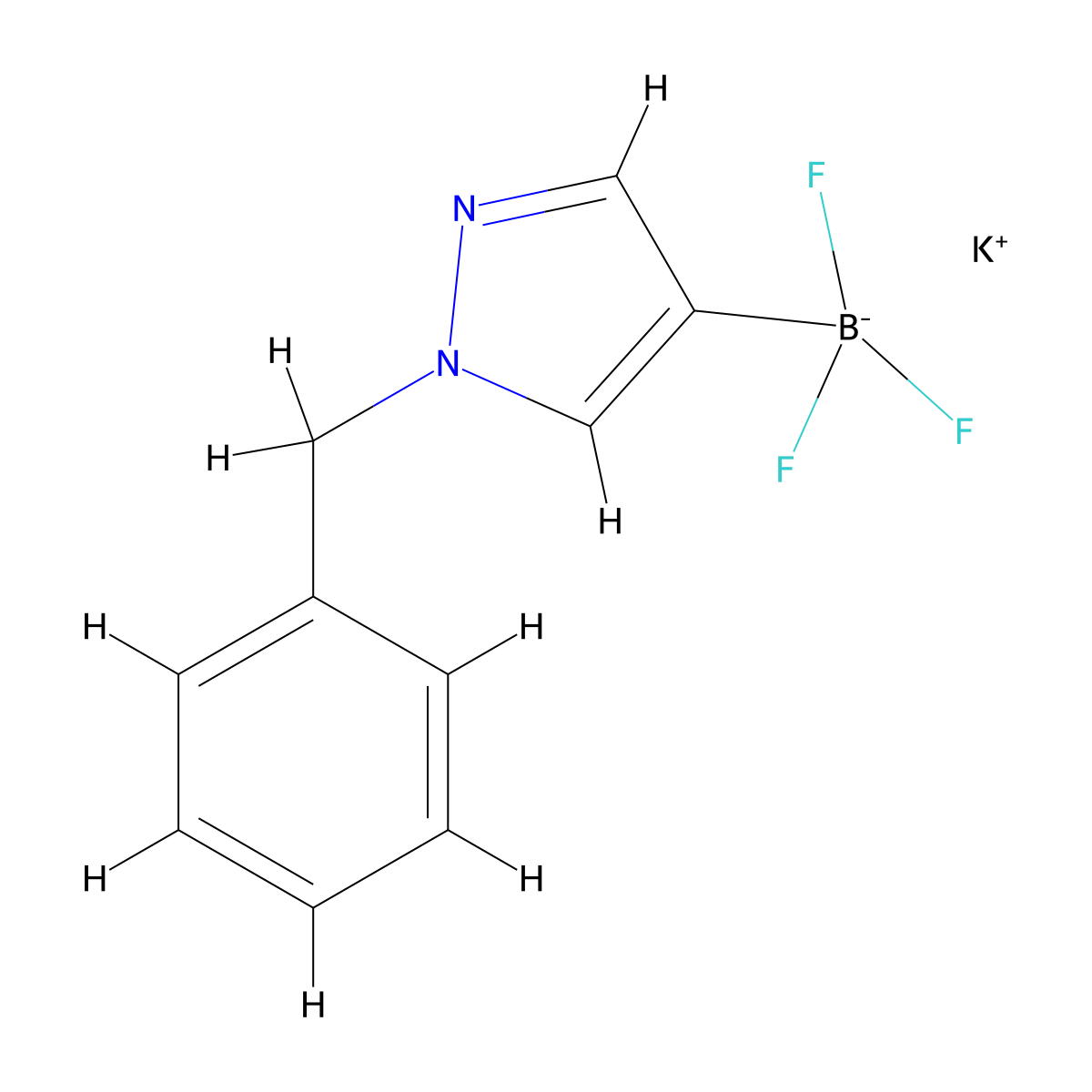 potassium (1-benzyl-1H-pyrazol-4-yl)trifluoroboranuide molecular structure, CAS 2411713-95-4