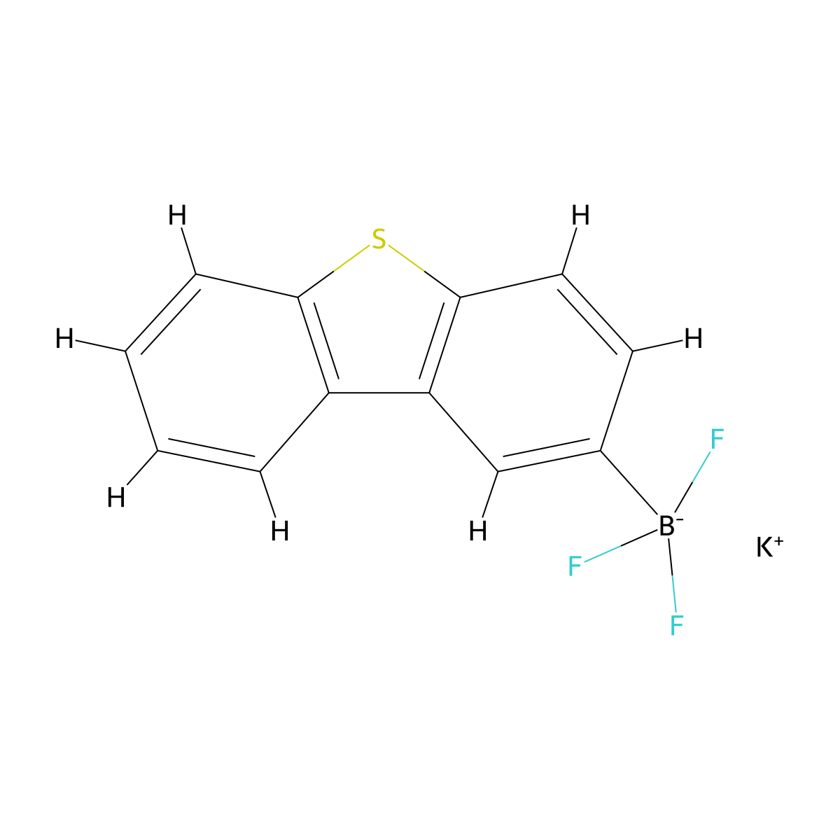 Potassium dibenzothiophen-2-yl(trifluoro)boranuide molecular structure, CAS 2411713-97-6