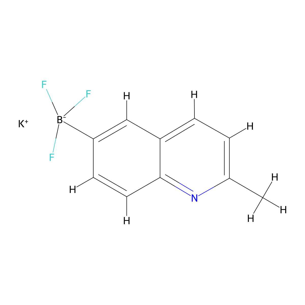 Potassium trifluoro(2-methylquinolin-6-yl)boranuide molecular structure, CAS 2411713-99-8