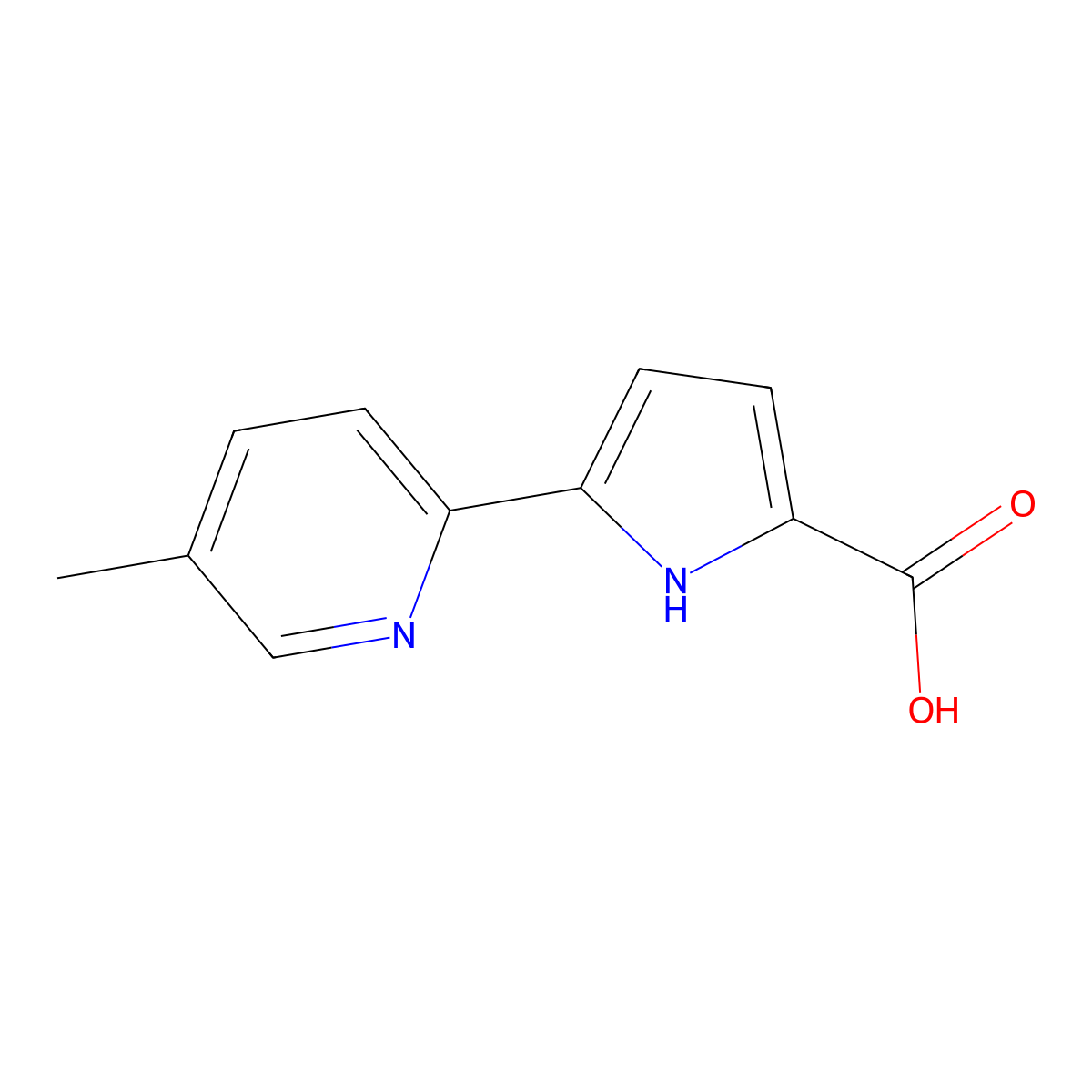 5-(5-methylpyridin-2-yl)-1H-pyrrole-2-carboxylic acid molecular structure, CAS 2411819-11-7