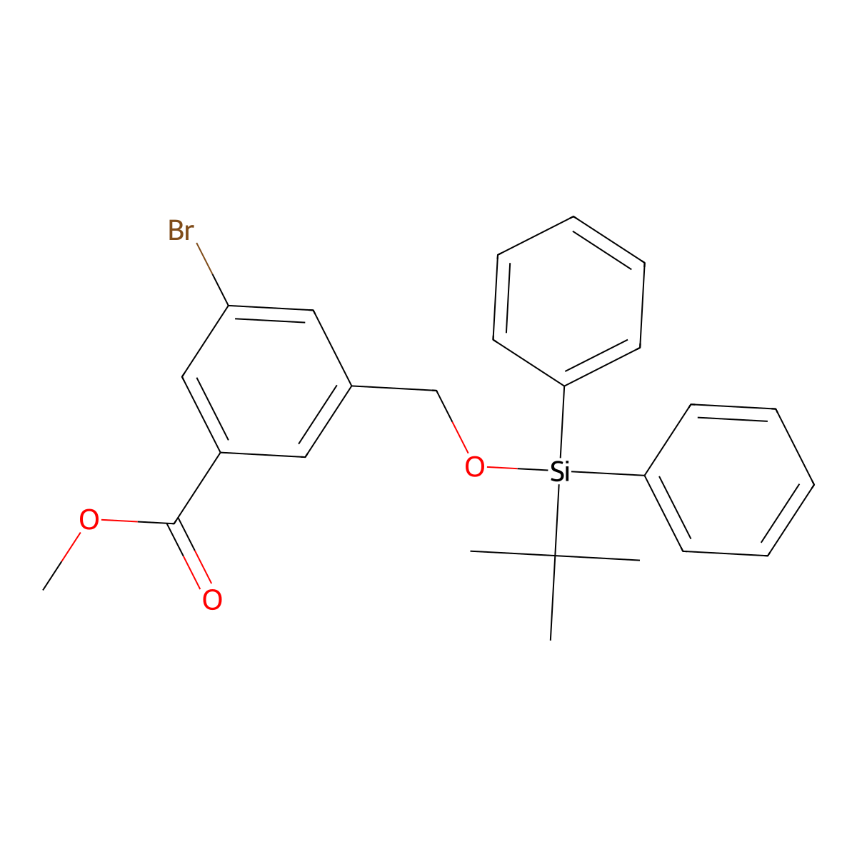 Methyl 3-bromo-5-(((tert-butyldiphenylsilyl)oxy)methyl)benzoate molecular structure, CAS 2411829-04-2