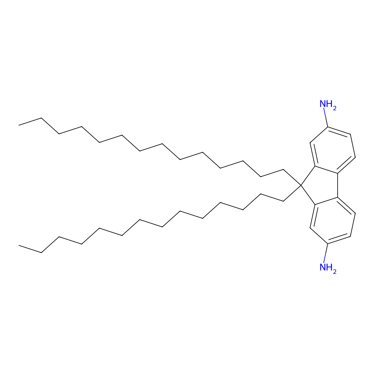 9,9-Ditetradecyl-9H-fluorene-2,7-diamine molecular structure, CAS 2411835-79-3