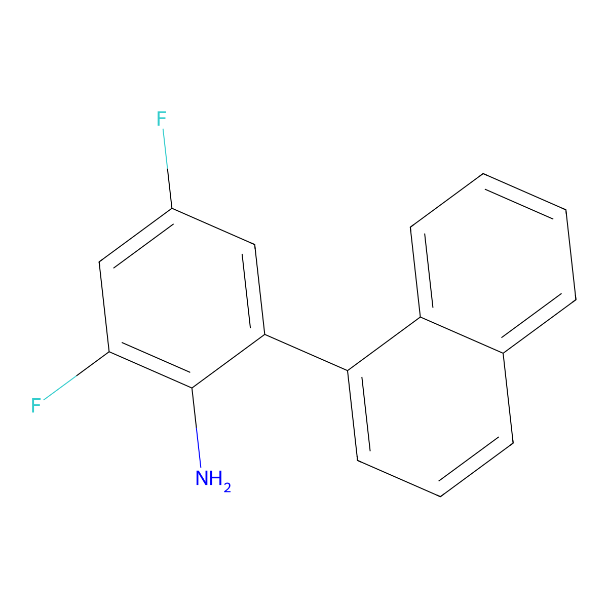 2,4-Difluoro-6-(naphthalen-1-YL)aniline molecular structure, CAS 2411847-20-4