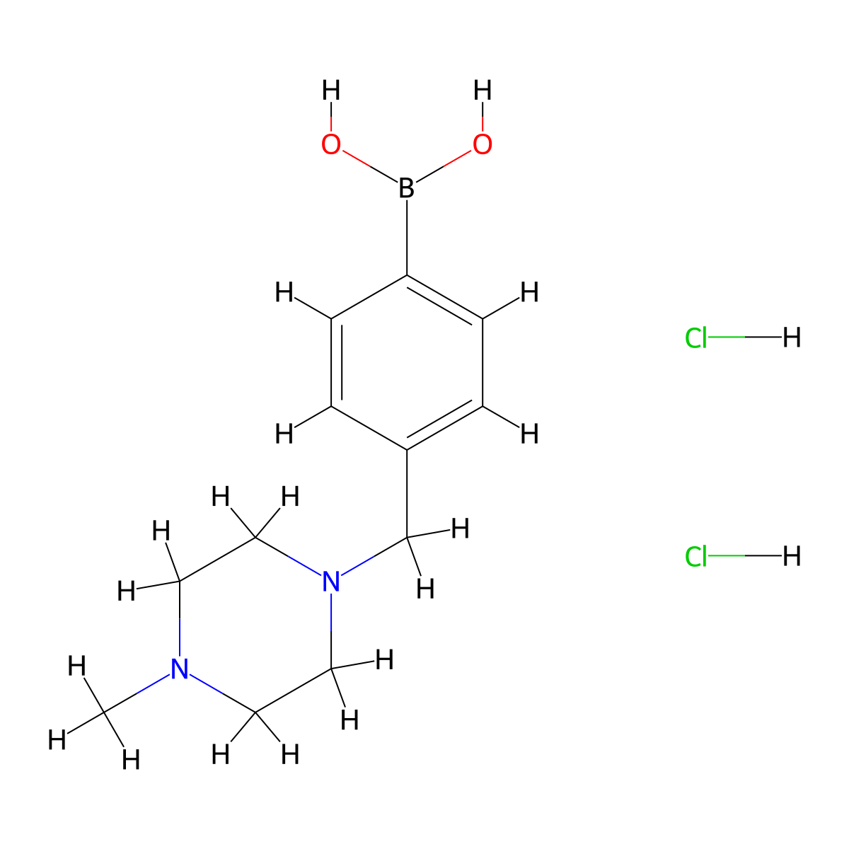 {4-[(4-Methylpiperazin-1-yl)methyl]phenyl}boronic acid dihydrochloride molecular structure, CAS 2411875-72-2