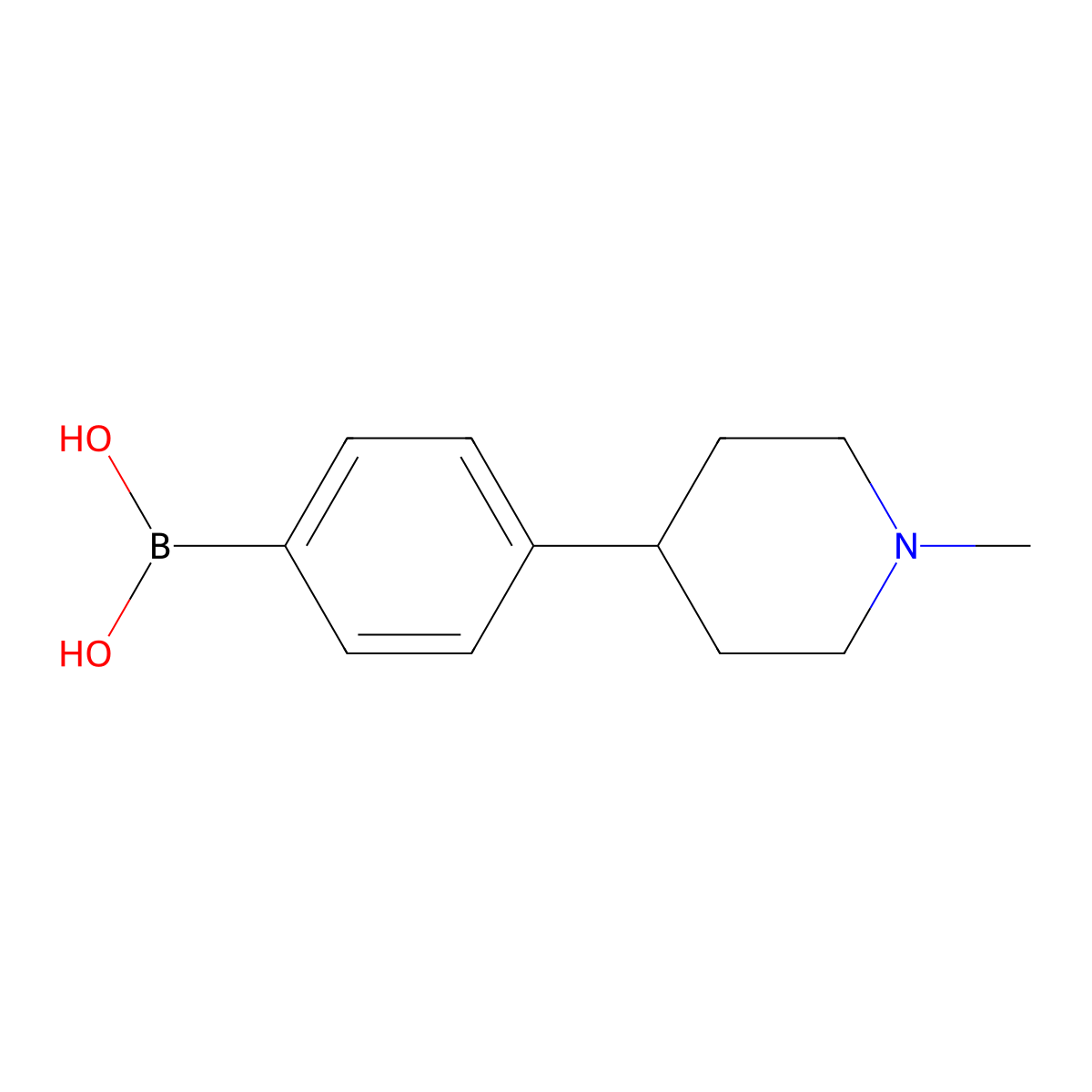 [4-(1-Methylpiperidin-4-yl)phenyl]boronic acid molecular structure, CAS 2411875-80-2