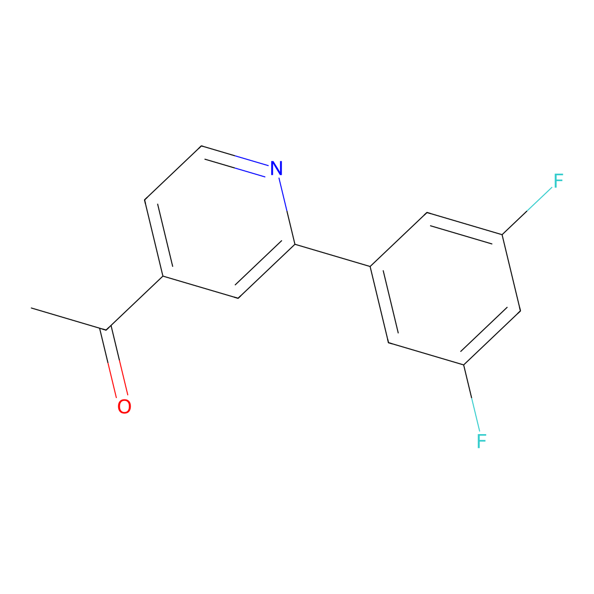 1-(2-(3,5-Difluorophenyl)pyridin-4-yl)ethanone molecular structure, CAS 2411884-75-6