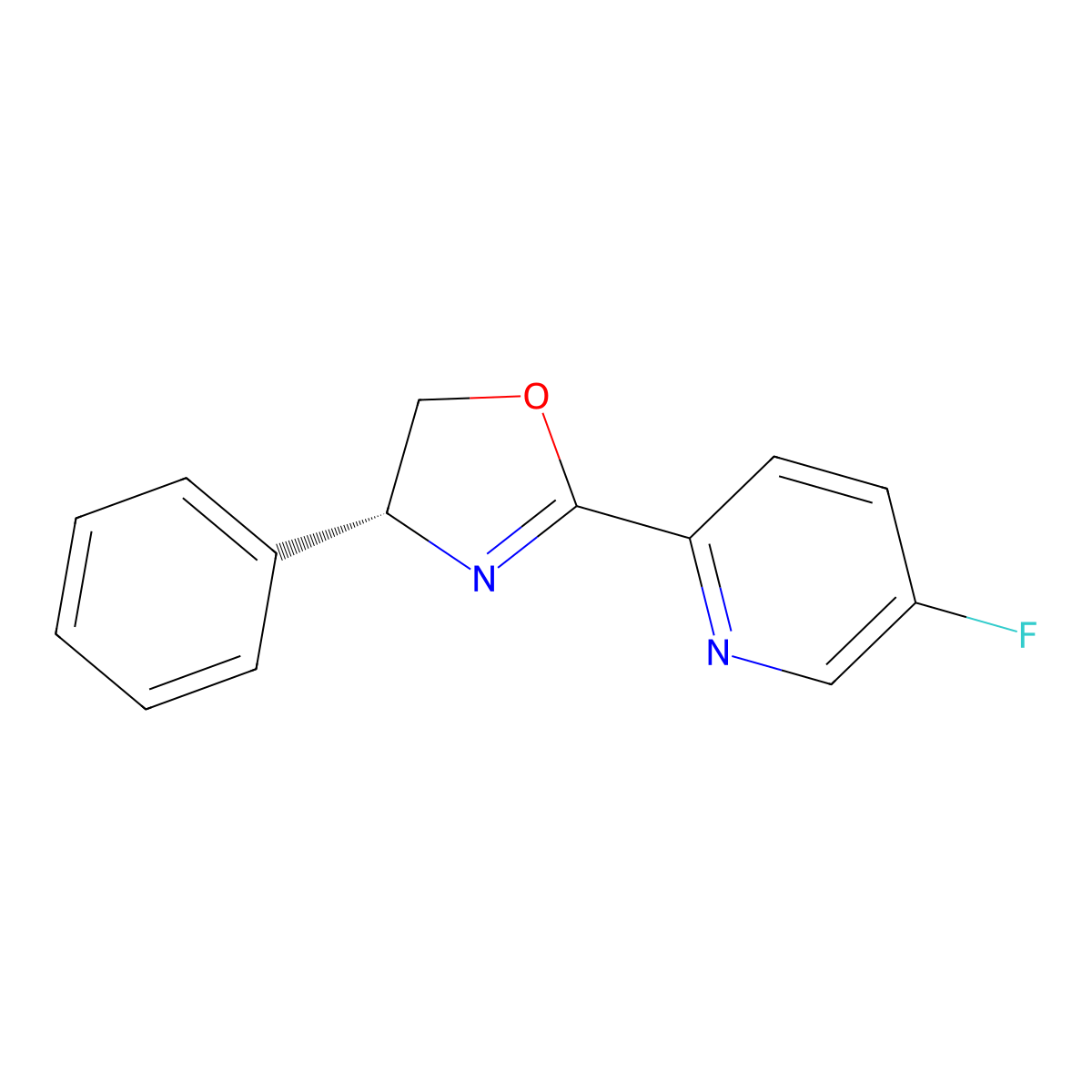 (R)-2-(5-Fluoropyridin-2-yl)-4-phenyl-4,5-dihydrooxazole molecular structure, CAS 2411917-19-4